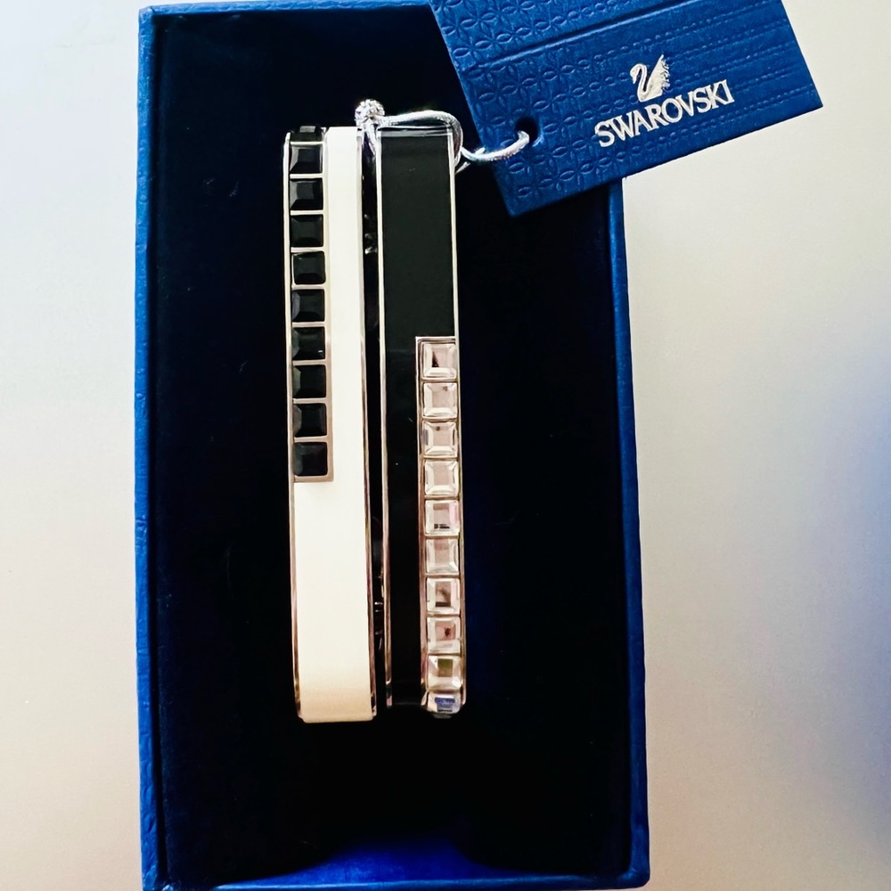 Swarovski black and white bangle set